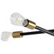 Val 4 Light 36.75 inch Black / Brass Chandelier Ceiling Light
